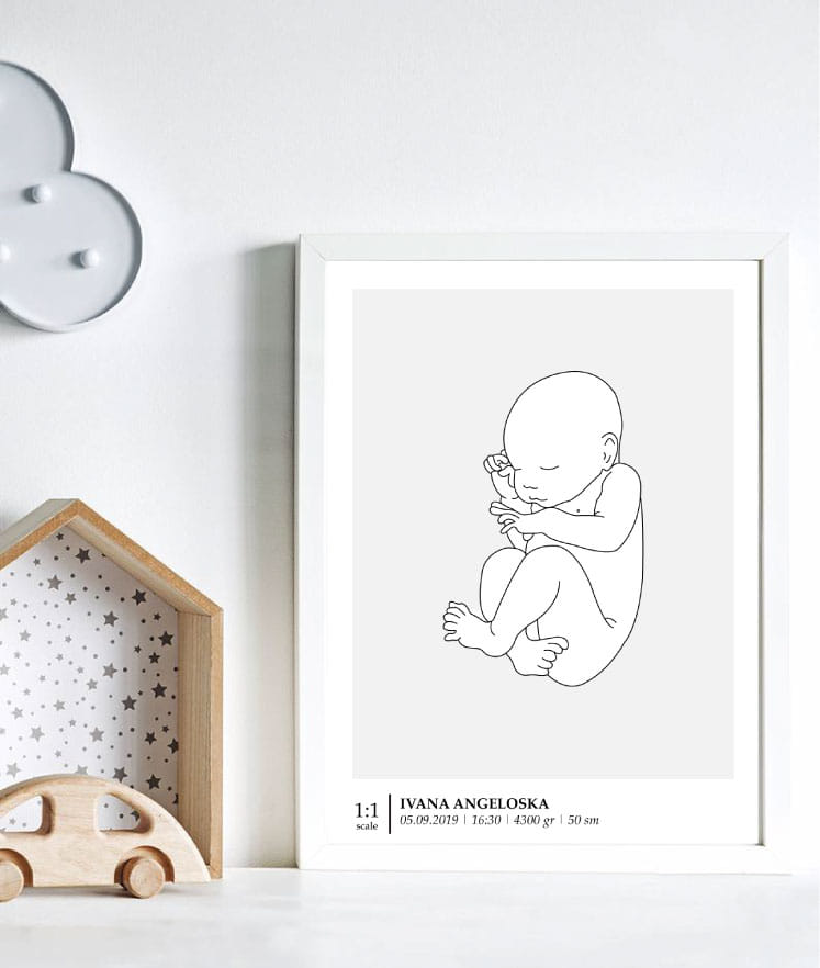 Poster na novorodence vo 1:1 razmer | Постер на новороденче во 1:1 размер