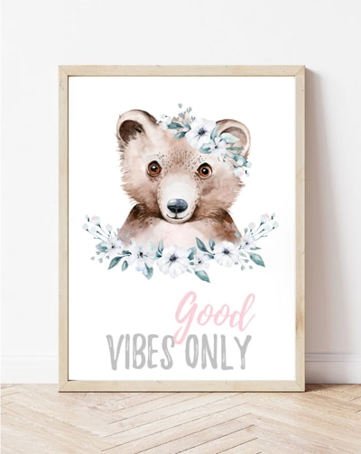 Постер за соба на дете и бебе - мечка