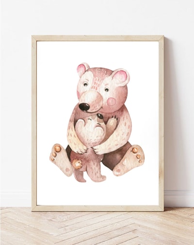 постер за мама и бебе - мечиња