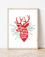 Новогодишен и божичен постер - елен