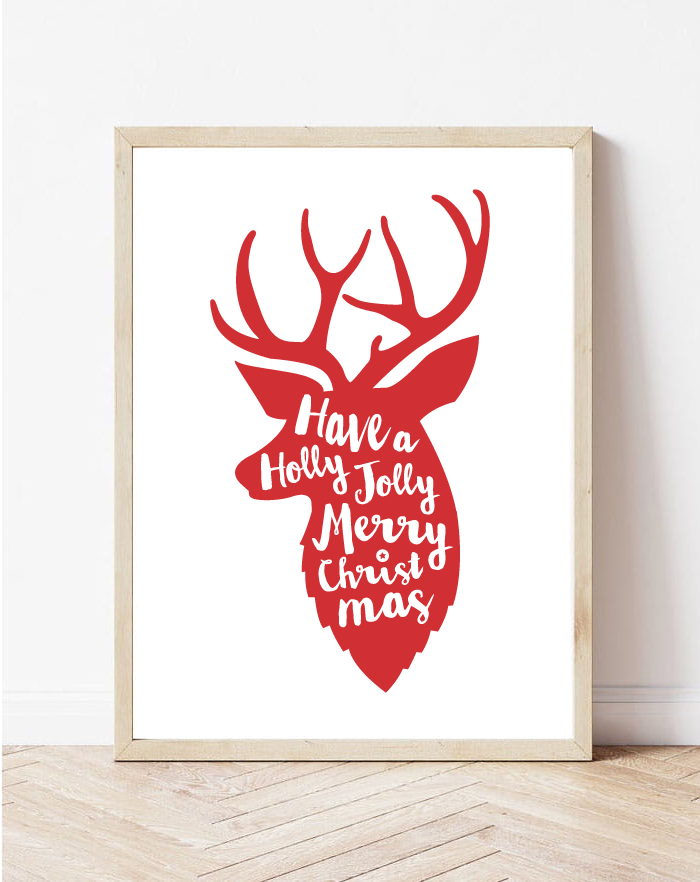 Новогодишен и божичен постер - елен
