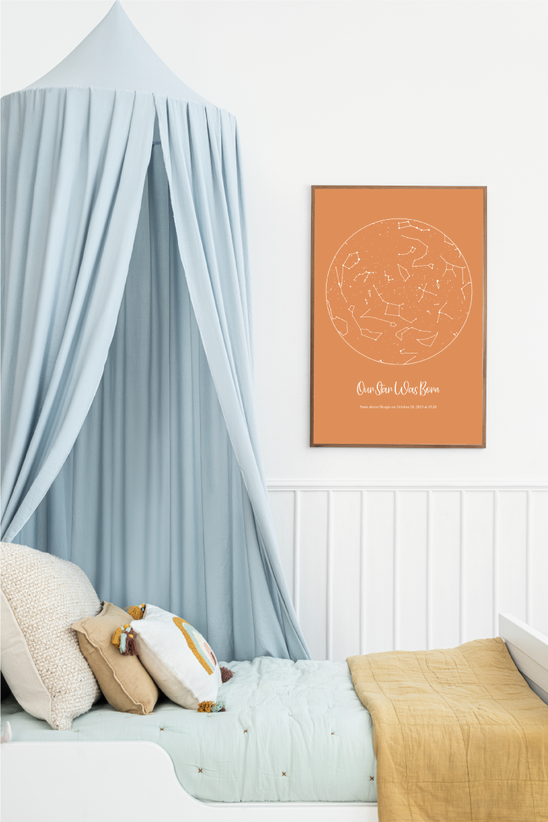 Ѕвездена мапа во боја | соѕвездие во боја | персонализиран постер во детска соба
