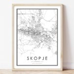 Minimalisticka mapa na gradot skopje | Минималистичка мапа на градот Скопје