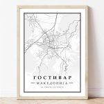 Minimalisticka mapa na gostivar | минималистичка мапа на гостивар