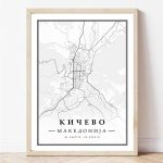 Minimalisticka mapa na kicevo | минималистичка мапа на кичево