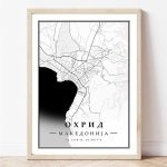 Minimalisticka mapa na ohrid | минималистичка мапа на охрид
