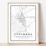 Minimalisticka mapa na strumica | минималистичка мапа на струмица