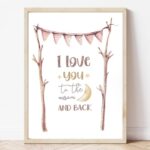 Постери со цитати - те сакам до месечината и назад