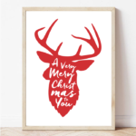 Новогодишен и божичен постер - елен