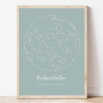 Ѕвездена мапа во боја | соѕвездие во боја | персонализиран постер