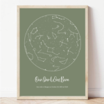 Ѕвездена мапа во боја | соѕвездие во боја | персонализиран постер